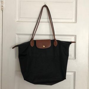 Longchamp “Large Le Pliage” tote in black